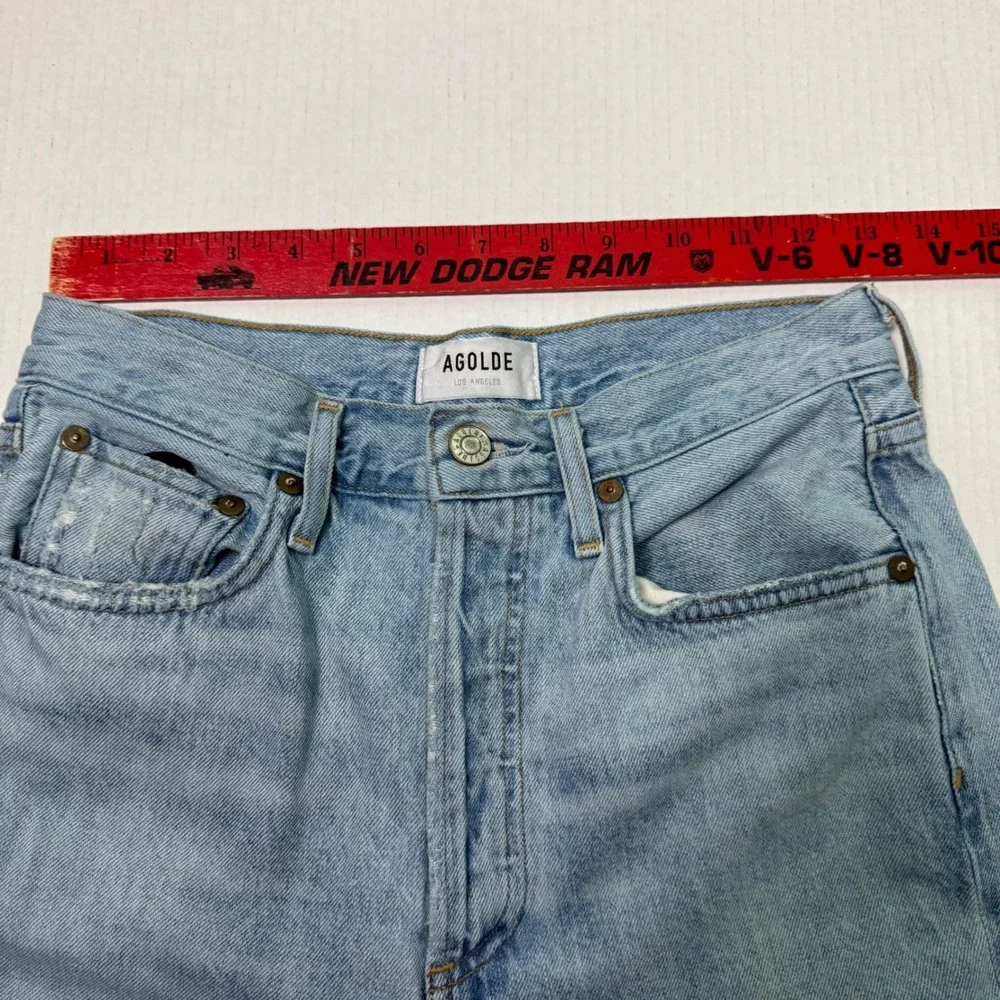 Agolde Riley Crop High Rise Straight Jeans Women's Size 26 Distressed - Picture 6 of 8
